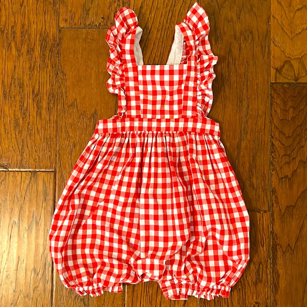 Baby Gap Red Plaid Bubble Romper size 18-24M.